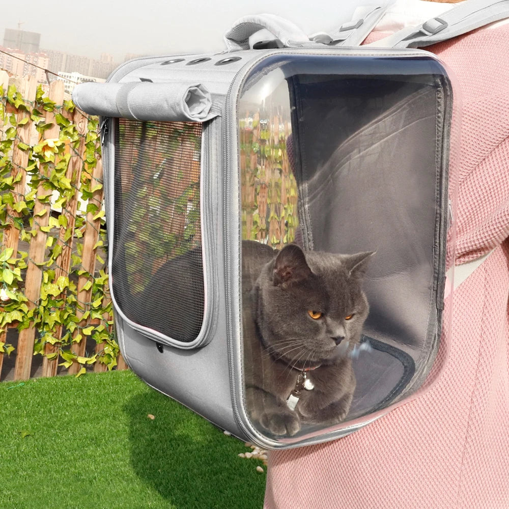 Breathable Pet Carrier Backpack for Dogs & Cats - Portable Outdoor Travel Bag