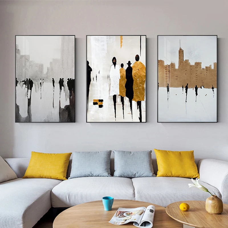 Modern Abstract Nordic Street Canvas Wall Art Series