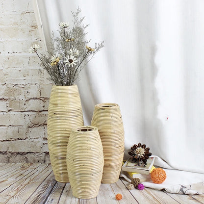 Handcrafted Rattan Floor Vase – A Natural Statement Piece for Your Home