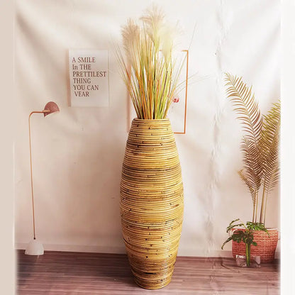 Handcrafted Rattan Floor Vase – A Natural Statement Piece for Your Home