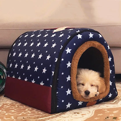 Soft Indoor Dog Kennel Bed (S-L) – Removable, Warm Cave for Small Dogs