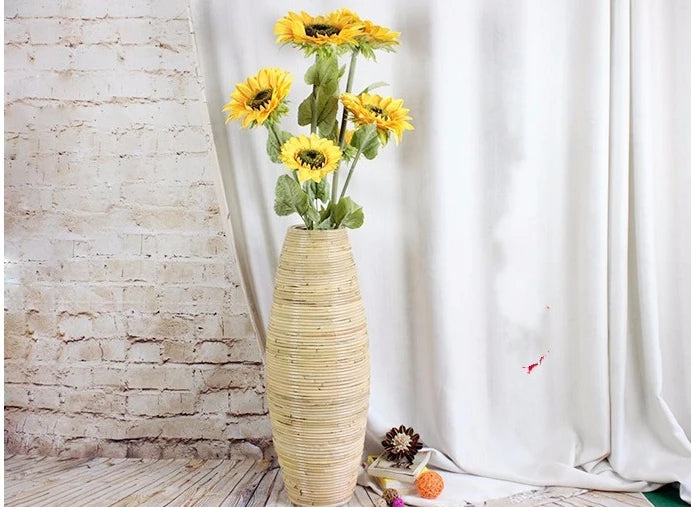 Handcrafted Rattan Floor Vase – A Natural Statement Piece for Your Home