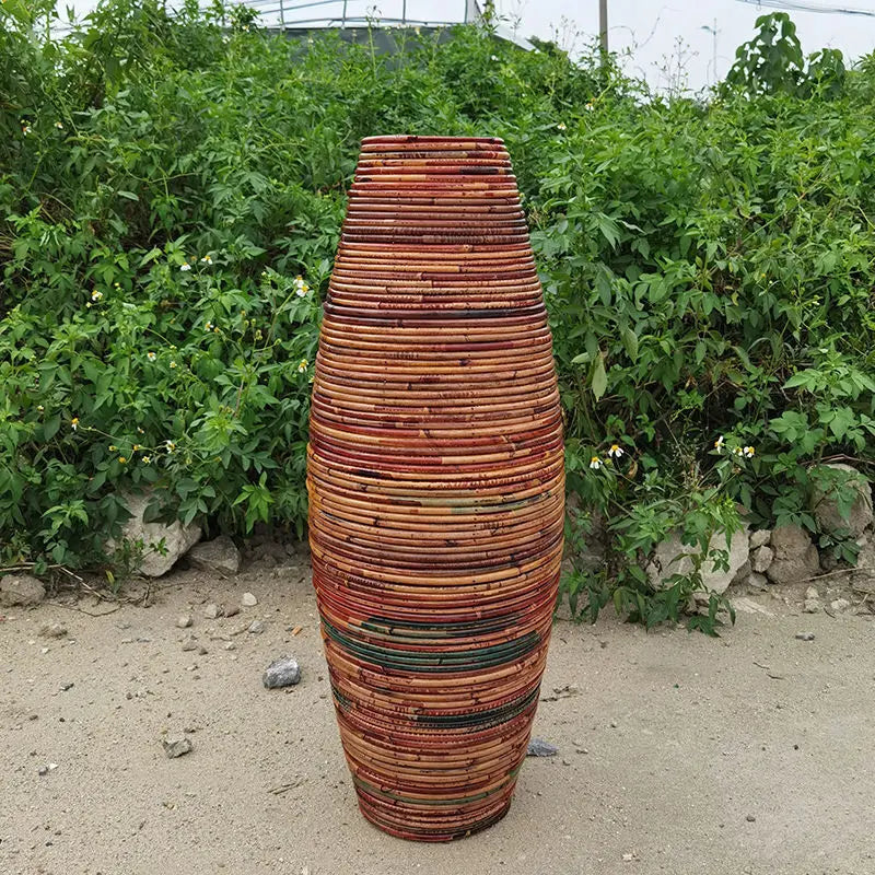 Handcrafted Rattan Floor Vase – A Natural Statement Piece for Your Home