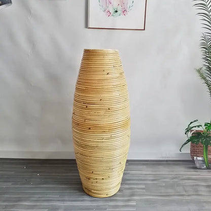 Handcrafted Rattan Floor Vase – A Natural Statement Piece for Your Home