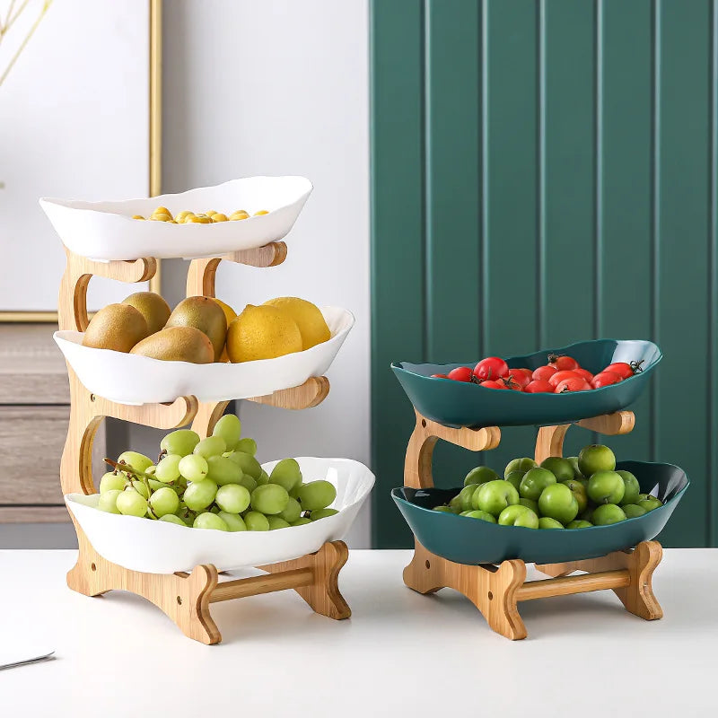 2/3 Tier Fruit & Snack Storage Display Plate – A Stylish, Eco-Friendly Way to Serve and Organize