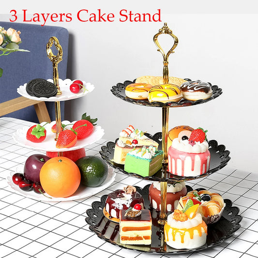 3-Tier Cake Stand – Afternoon Tea & Wedding Plates Display Rack