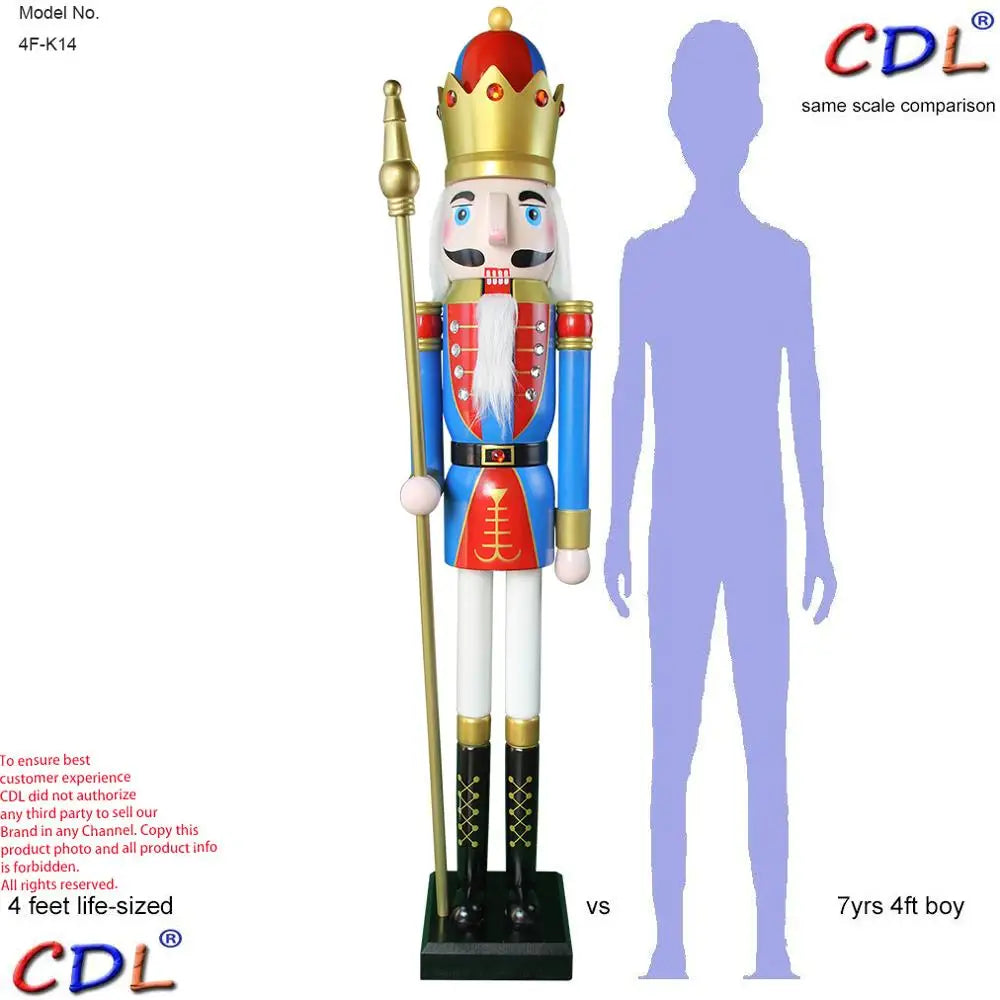 Elevate Your Holiday Décor with the 4ft Blue and Red King Nutcracker