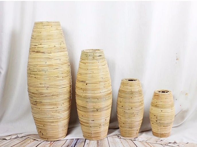 Handcrafted Rattan Floor Vase – A Natural Statement Piece for Your Home