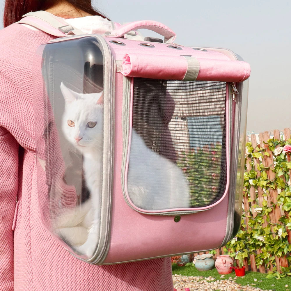 Breathable Pet Carrier Backpack for Dogs & Cats - Portable Outdoor Travel Bag