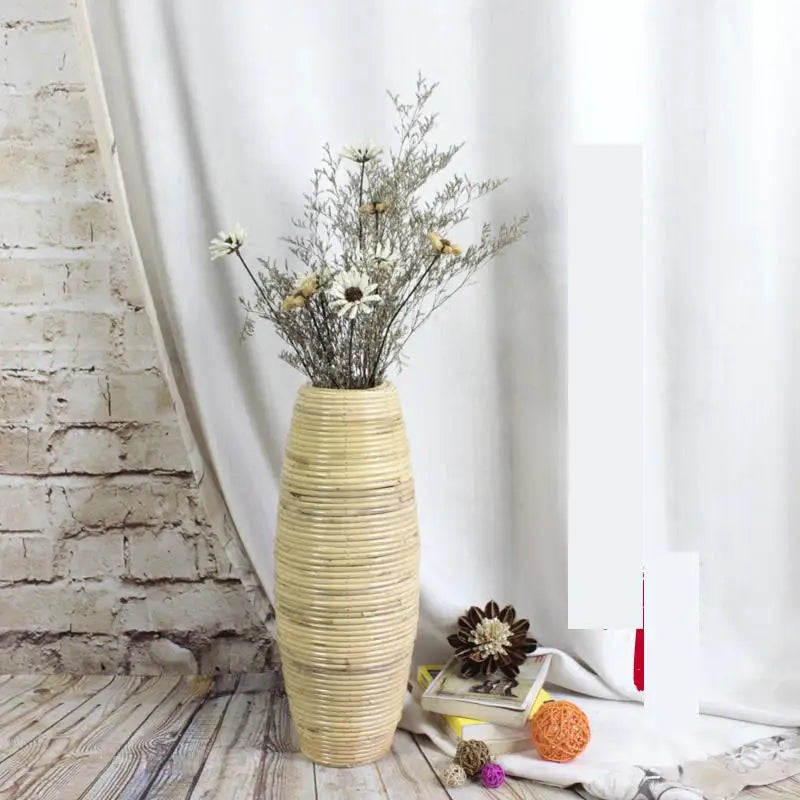 Handcrafted Rattan Floor Vase – A Natural Statement Piece for Your Home