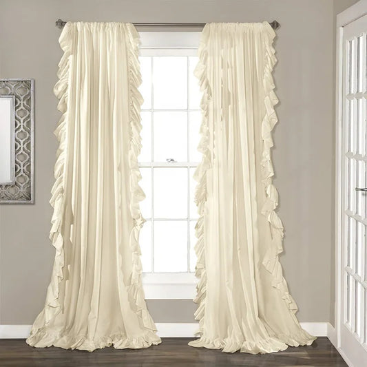 Chic & Elegant Korean Lotus Leaf Ruffle Curtains