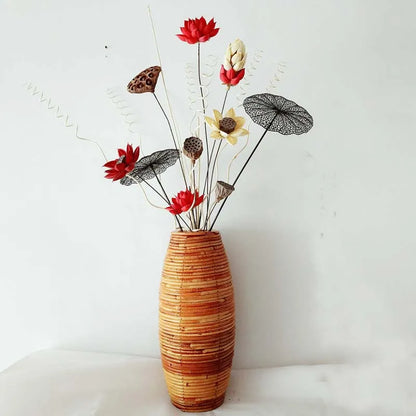 Handcrafted Rattan Floor Vase – A Natural Statement Piece for Your Home