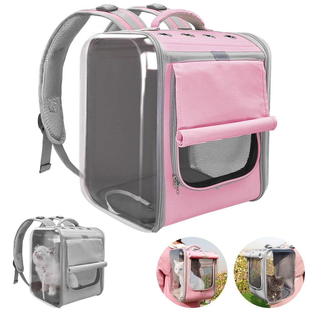 Breathable Pet Carrier Backpack for Dogs & Cats - Portable Outdoor Travel Bag