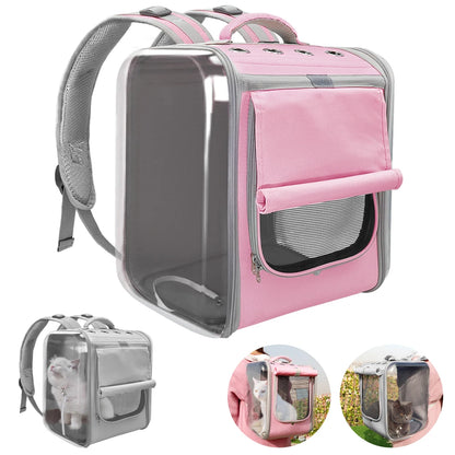 Breathable Pet Carrier Backpack for Dogs & Cats - Portable Outdoor Travel Bag