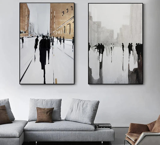 Modern Abstract Nordic Street Canvas Wall Art Series