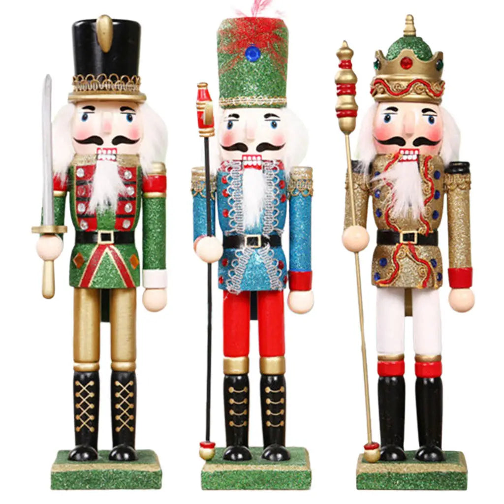 Christmas Nutcracker Soldier Figures Ornaments Handcraft Doll Desktop Xmas Themed Party Decor Gifts for Kids