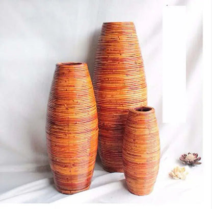 Handcrafted Rattan Floor Vase – A Natural Statement Piece for Your Home