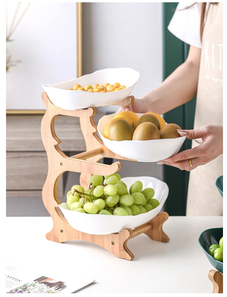 2/3 Tier Fruit & Snack Storage Display Plate – A Stylish, Eco-Friendly Way to Serve and Organize