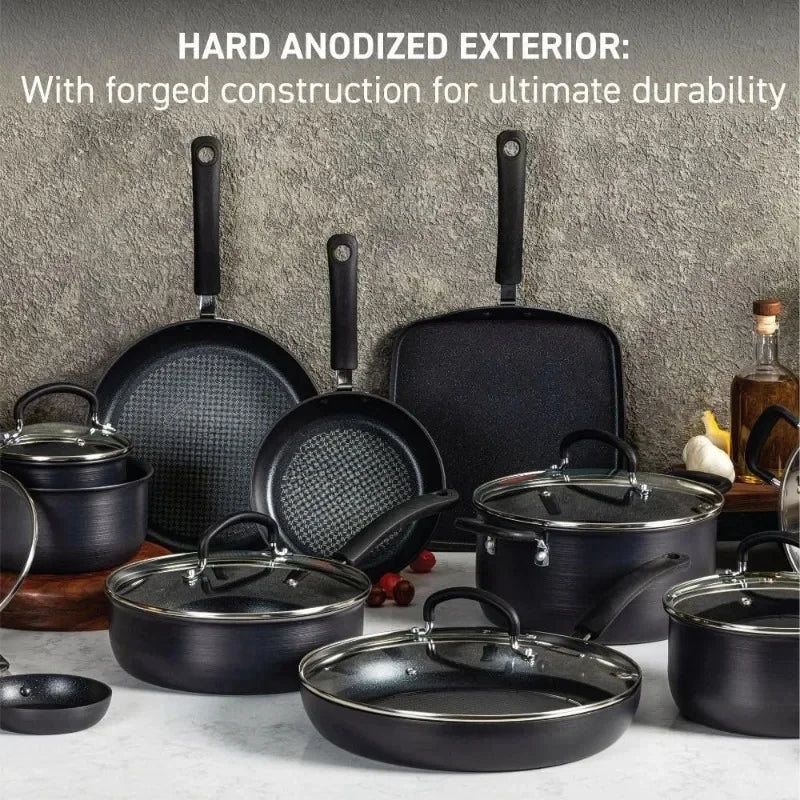 Ultimate Hard Anodized Nonstick Cookware Set – Oven & Broiler Safe Kitchen Cooking Set