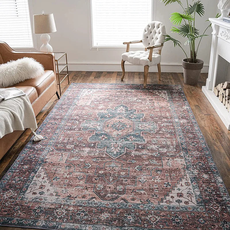 Persian Living Room Carpet – Vintage Ethnic Soft Non-Slip Rug