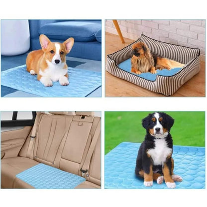 Pet Summer Cooling Pad – Self-Cooling Ice Silk Pet Bed for Dogs and Cats