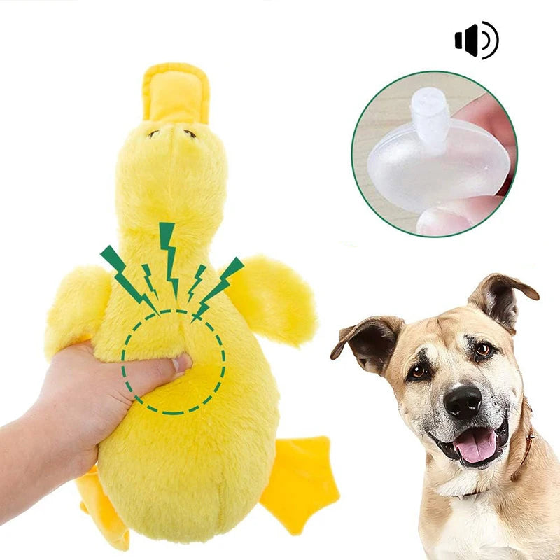 Interactive Plush Duck Toy for Dogs: Squeaky Fun for Every Pup!