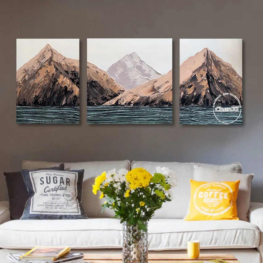 Quality Mountain Artwork Handmade Oil Painting Art On Canvas Large Contemporary For Wedding Unframed Hot Sale Wall Decoration