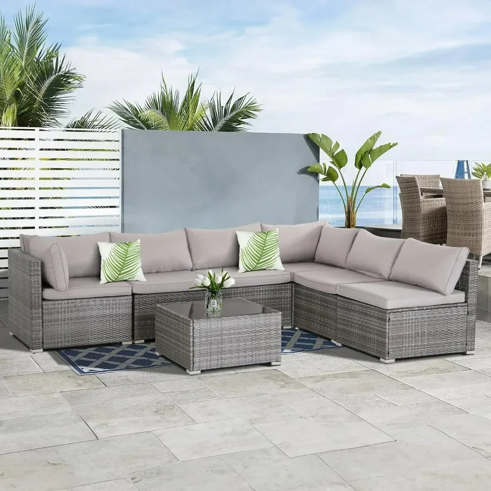 Elevate Your Outdoor Space: 7/8 Pieces Modular Patio Furniture Set