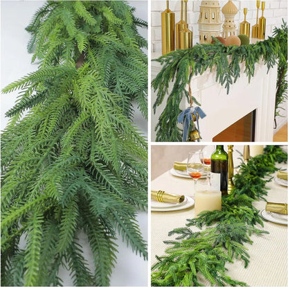 Christmas Garland Ivy Vine, Pine Needles, Cypress, Greenery Plant