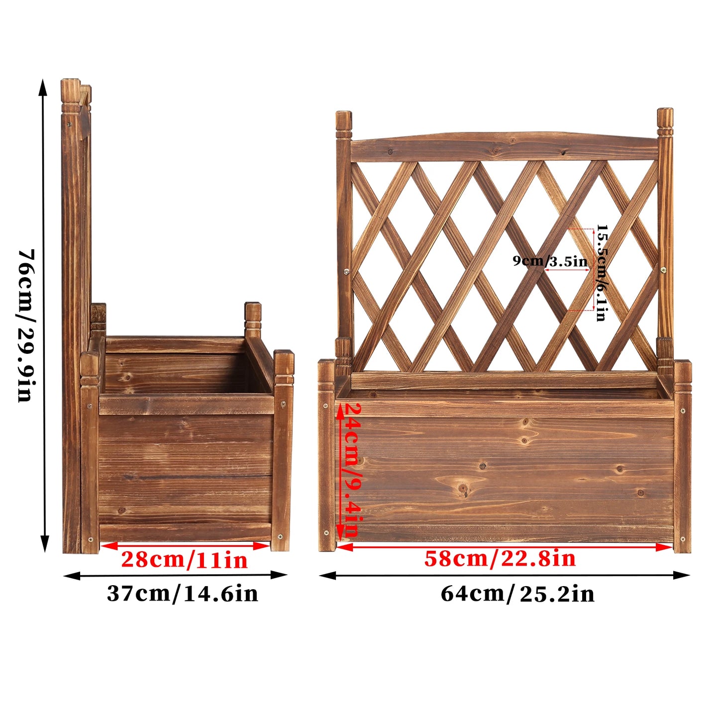 Large Raised Garden Bed Wooden Planter Box with Trellis – Your Ideal Outdoor Gardening Companion