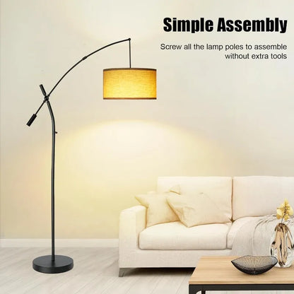 Arc Floor Lamp with Modern Adjustable Swing Arm