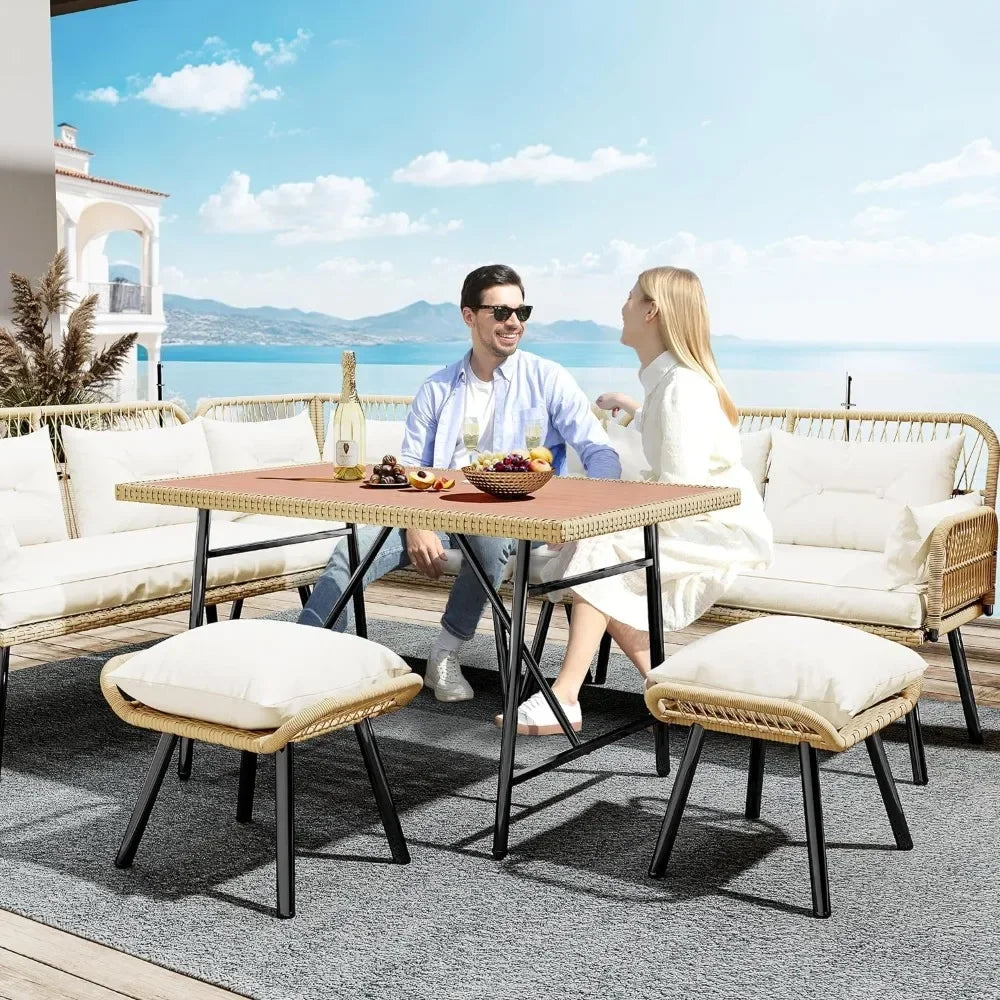 Elevate Your Outdoor Space with the 8-Piece L-Shaped Garden Furniture Set