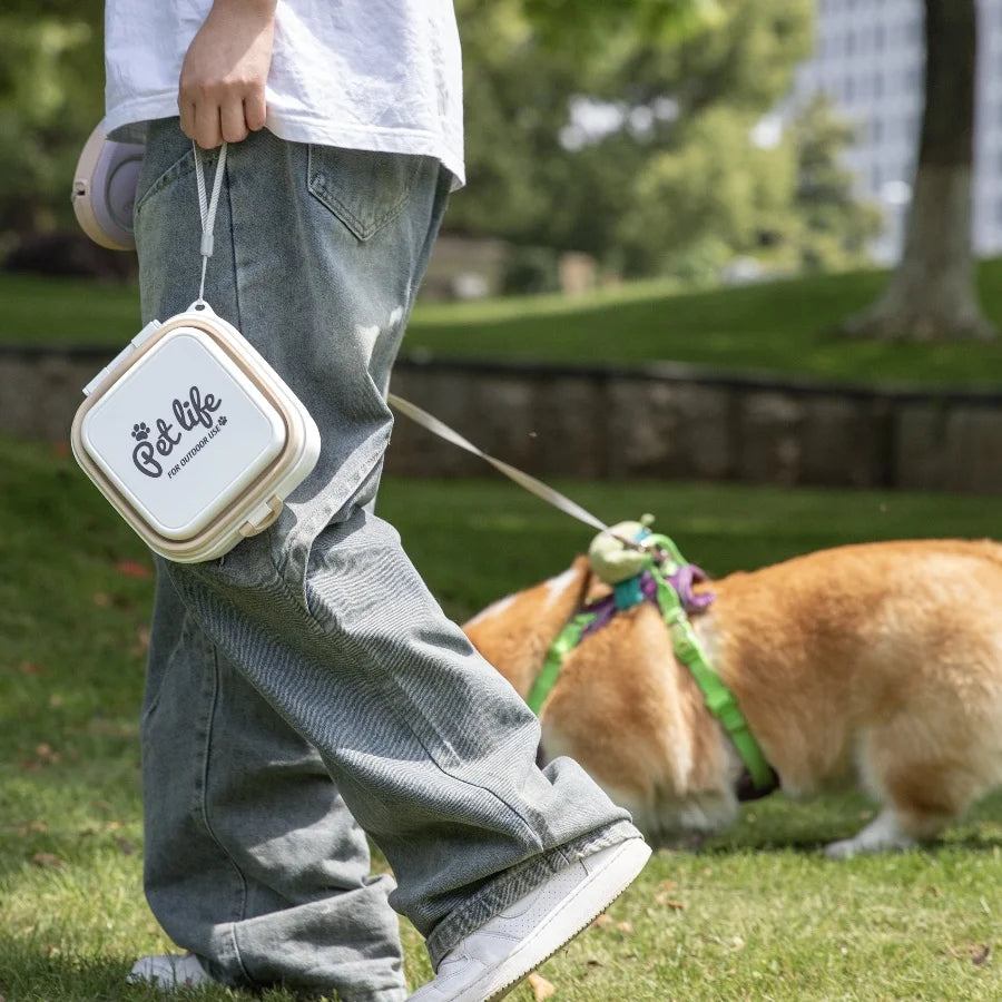 Madden Portable Double-Decker Dog & Cat Travel Bowl