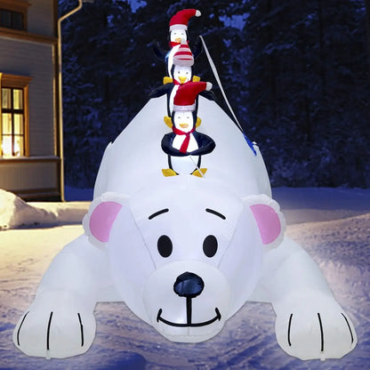 Light Up Your Holidays with our Inflatable Polar Bear & Penguins!