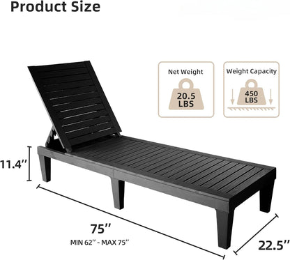 Outdoor Adjustable Chaise Lounge Chair