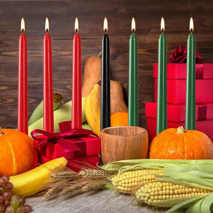 Festive Kwanzaa Candle Set – 7pcs Vibrant Paraffin Wax Candles for Holiday Celebrations