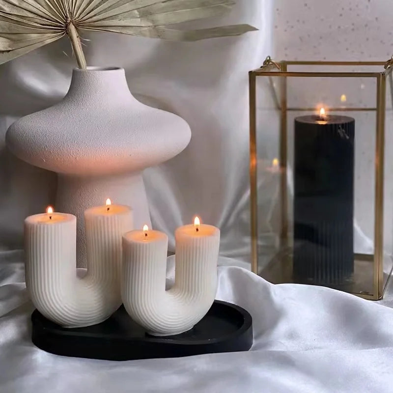 Decorative U-Shaped Geometric Scented Candles