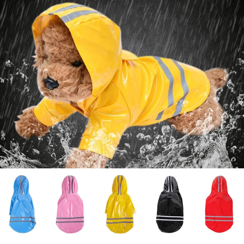 Dog Hooded Raincoat – Waterproof & Reflective Rain Jacket for Puppies