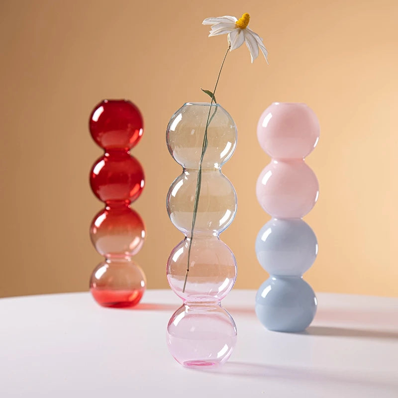 Bubble Glass Flower Vase – A Modern Touch of Elegance for Your Space