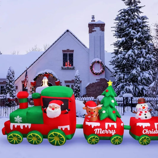 Jolly Express: 10.7 FT LED Christmas Train with Santa & Friends