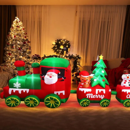 Jolly Express: 10.7 FT LED Christmas Train with Santa & Friends