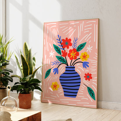 Modern Vase with Flowers Wall Art