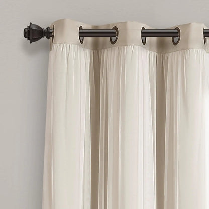 Stylish Light Control 2-in-1 Sheer & Blackout Grommet Curtains