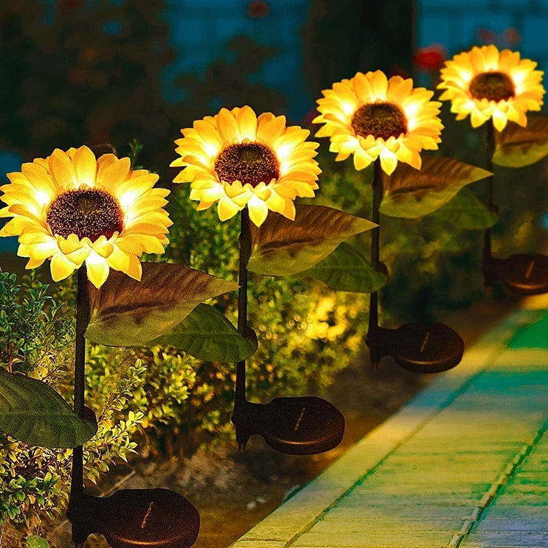 Outdoor Solar Sunflower Lamps - Smart Sense LED Garden Lights