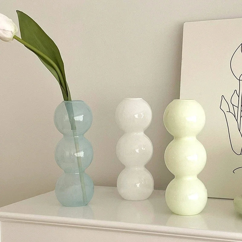 Bubble Glass Flower Vase – A Modern Touch of Elegance for Your Space