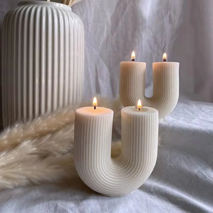 Decorative U-Shaped Geometric Scented Candles