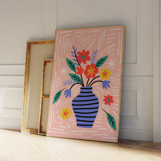 Modern Vase with Flowers Wall Art