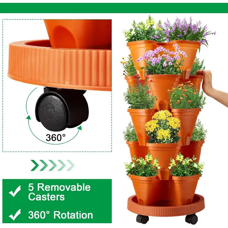 2 Set 5-Tier Stackable Planters – Grow Your Garden in Style