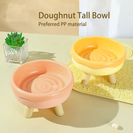 Stylish Four-Legged Tilted Pet Feeding Bowl for Cats and Small Dogs