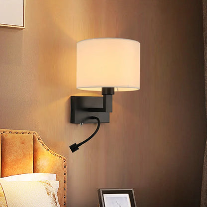 Modern Fabric LED Wall Sconce for Bedroom & Living Spaces